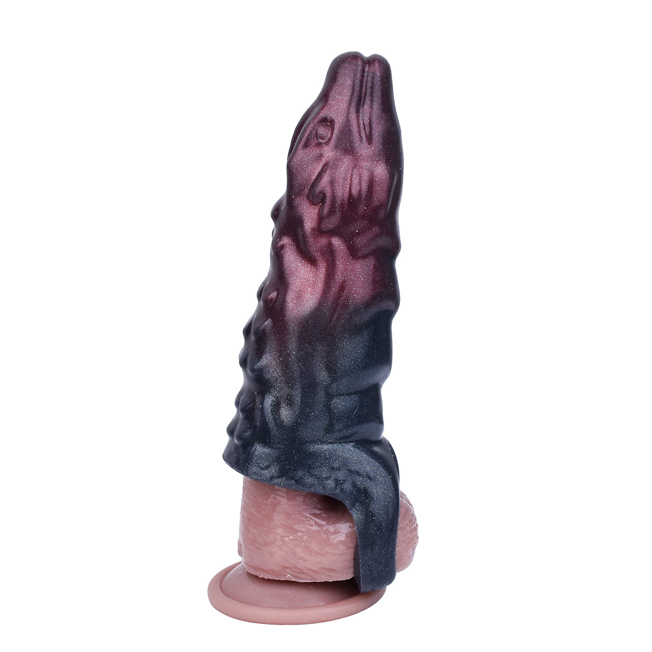 Préservatifs en silicone côtelés Fantasy Dragondildo Cock Sleeve - Gaine pénien extensible