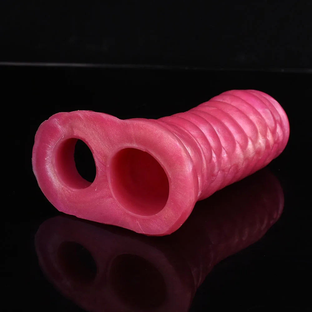 Monsterdildo Penis Sleeve - Agrandisseur en silicone Cock Ring Retarder l'éjaculation Jouets sexuels masculins
