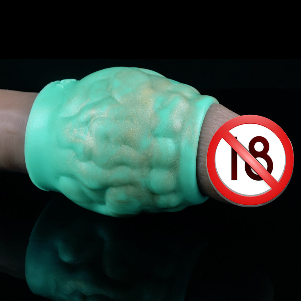 Penishülle aus Silikon mit Penisring – Trainer für die Verzögerung der Ejakulation in Monstedildo-Form