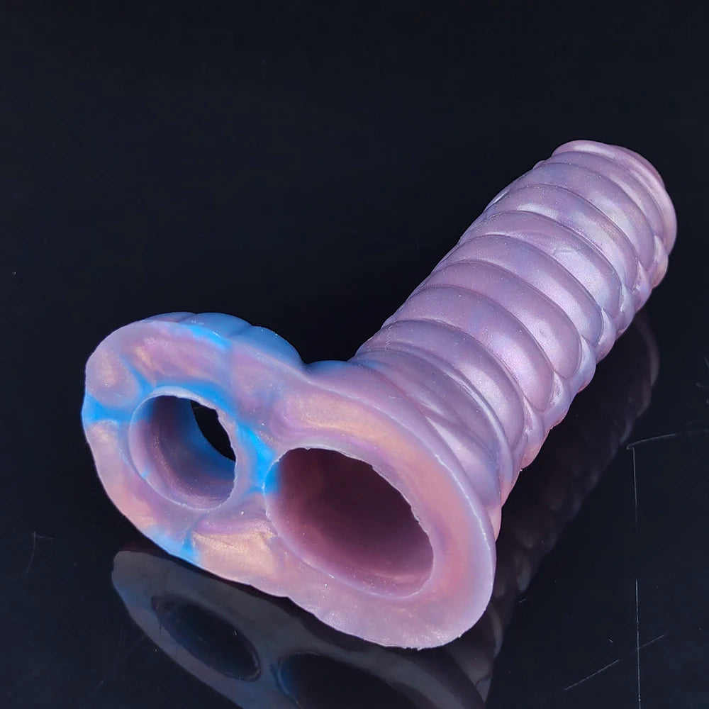 Monsterdildo Penis Sleeve - Agrandisseur en silicone Cock Ring Retarder l'éjaculation Jouets sexuels masculins