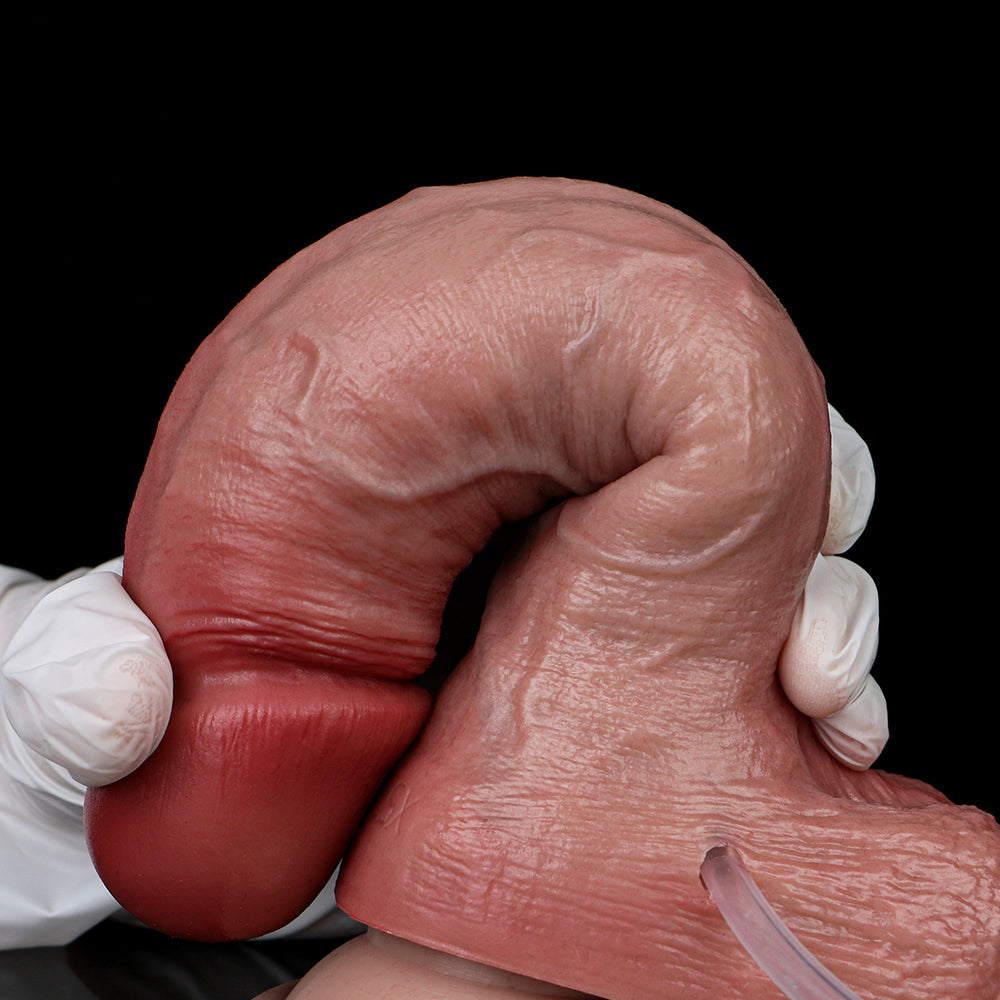 Realistischer Dildo mit Cumming, aufblasbarer Butt Plug – trägerloses Analsexspielzeug für Frauen und Lesben