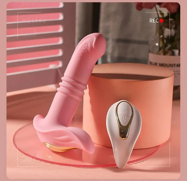 Vibromasseur à poussée de culotte télécommandé - Stimulateur de clitoris point G Plug anal vibrant