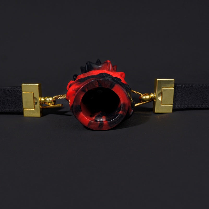Kit de bondage avec boule bâillon Pineapple Bloom – Plug en silicone rouge et noir pour jouets sexuels coquins et jeux oraux
