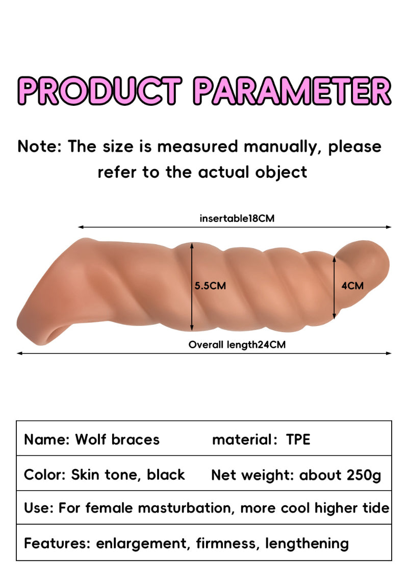 Sprial Penis Sleeve Extender Sexspielzeug für Männer - Verbessern Sie die Pegging-Sexualität beim Paarspiel
