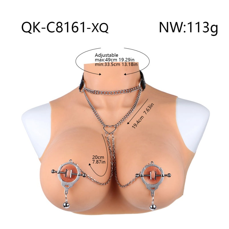 Bondage-Set mit konzentrischer Aufhängung für Brustwarzenklammern – Präzise Versuchung aus Metall für BDSM und versaute Sexspielzeuge