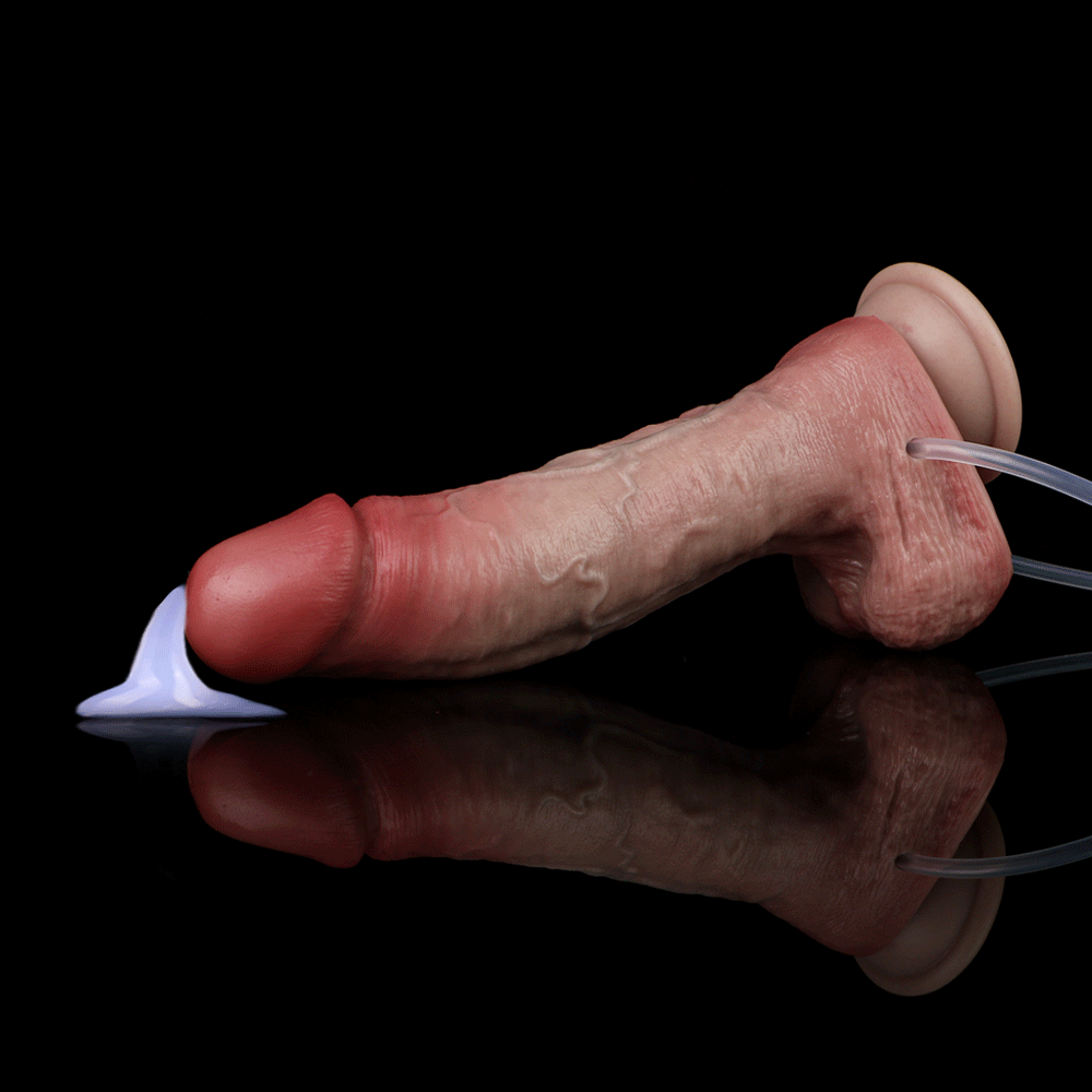 Realistischer Dildo mit Cumming, aufblasbarer Butt Plug – trägerloses Analsexspielzeug für Frauen und Lesben