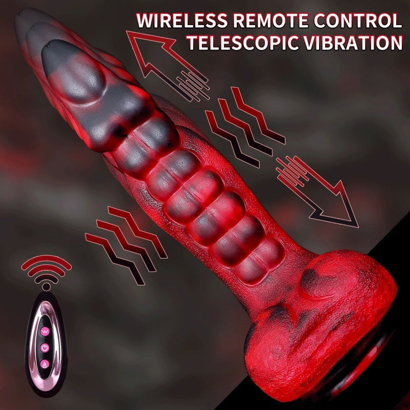 Bad Dragon Fantasy Teleskop-Vibrationsdildo – Blood Demon Silikon-G-Punkt-Vibrator zur vaginalen Stimulation
