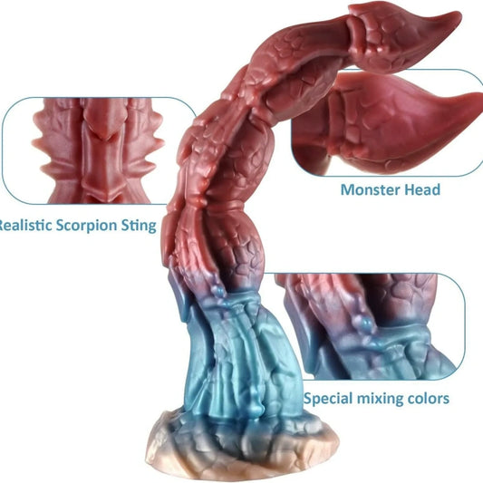 Tentakel-Buttplug Fantasy Scorpion Tail Hook Dildo – Vaginal- und Anal-Expansions-Masturbationsspielzeug aus Silikon