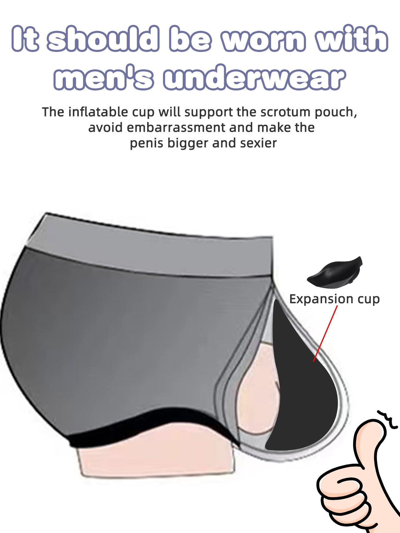 Penis Expansion Cup - Silicone Penis Pad Worn Underwear Designed for Men's Charming