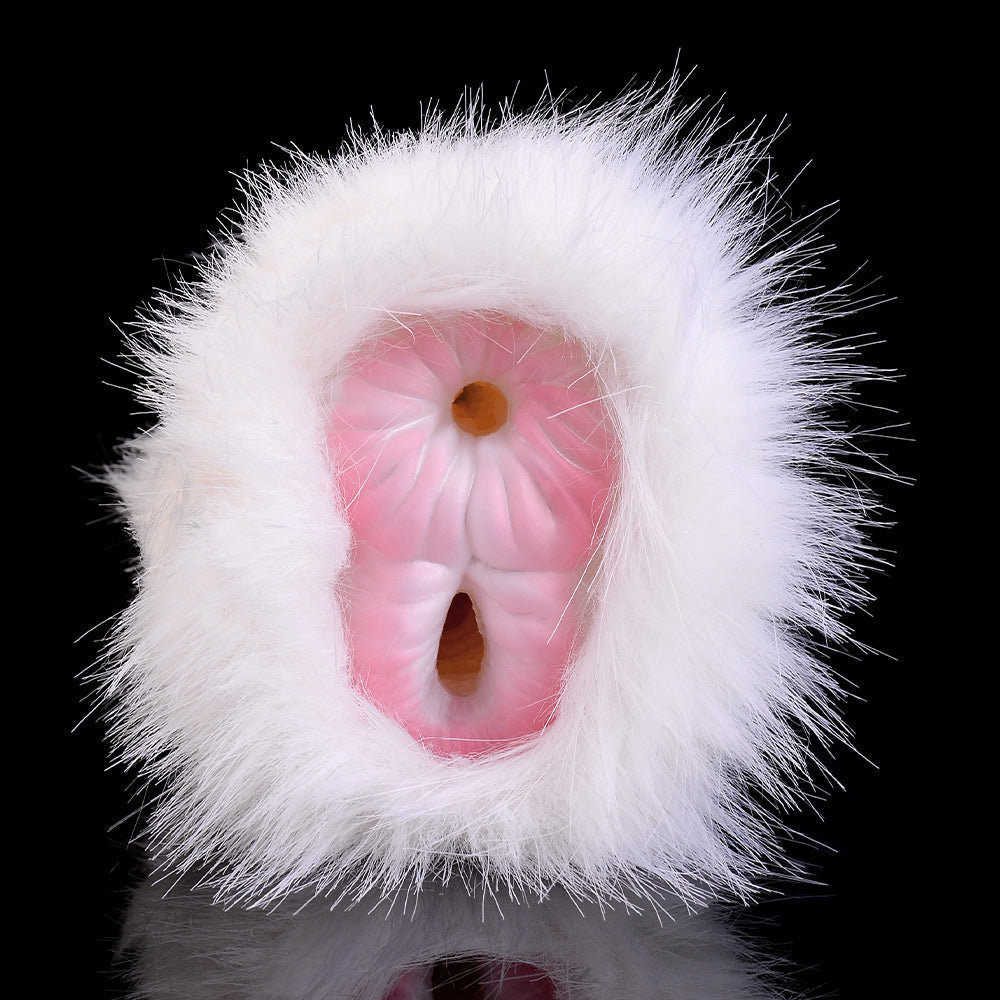 Pelzige Sexpuppe mit Merinoschaf-Taschenmuschi – Penis-Masturbator mit weißem Fell und Tiermuschis