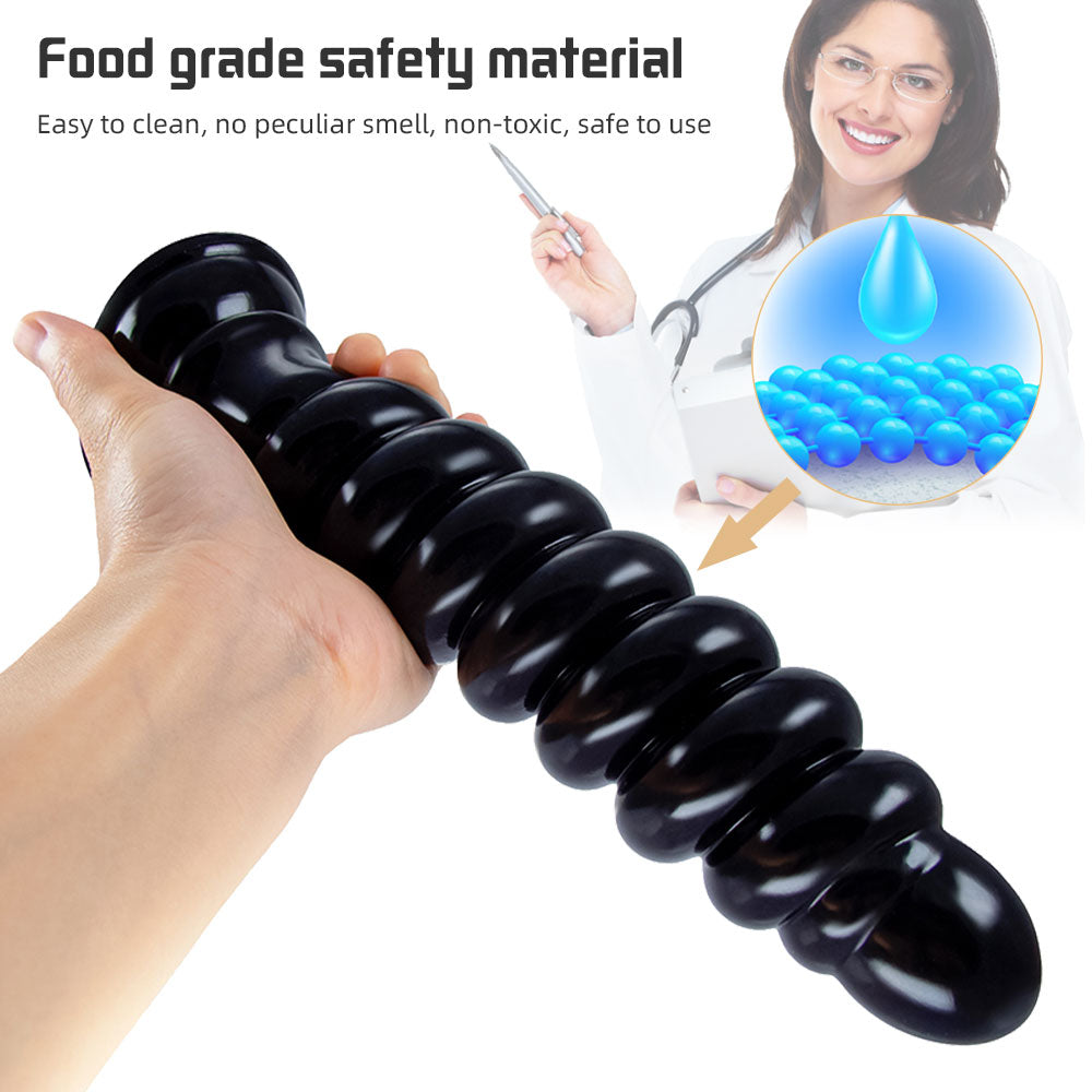 9 inch Exotic Dildo Spiral Anal Butt Plug - Fantasy Vaginal Women Masturbation Sex Toys