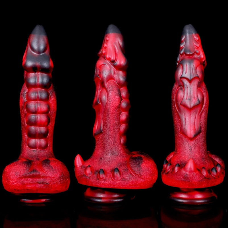 Bad Dragon Fantasy Teleskop-Vibrationsdildo – Blood Demon Silikon-G-Punkt-Vibrator zur vaginalen Stimulation