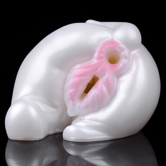 White Pig Pocket Pussy Masturbation Cup - Vibrating Bullet Animal Pussies Sex Toy for Men