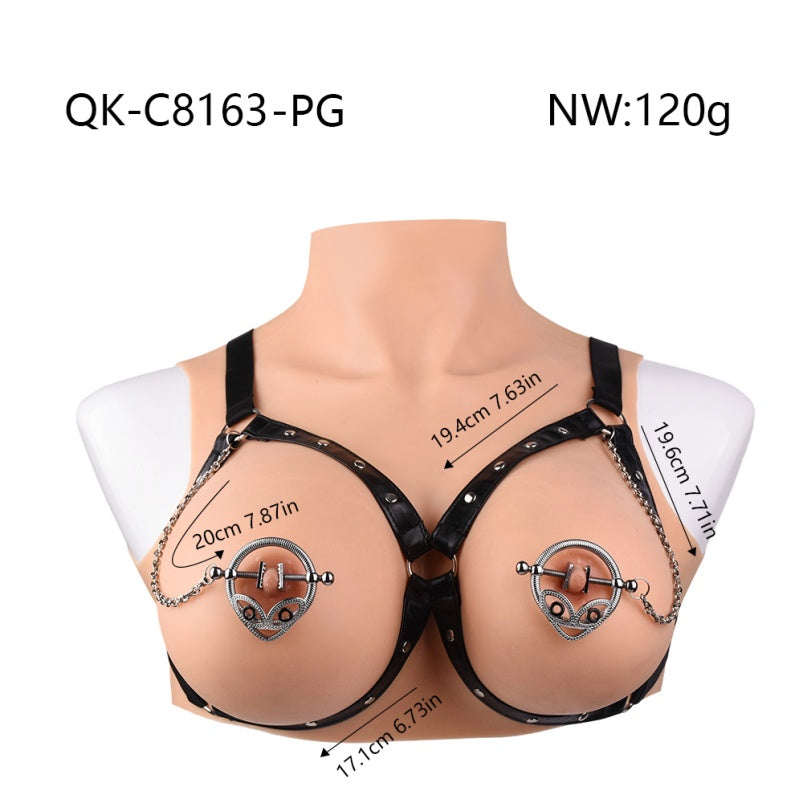 Ensemble de pinces à tétons en métal avec sangles - Stimulation des zones sensibles féminines - Jouets BDSM