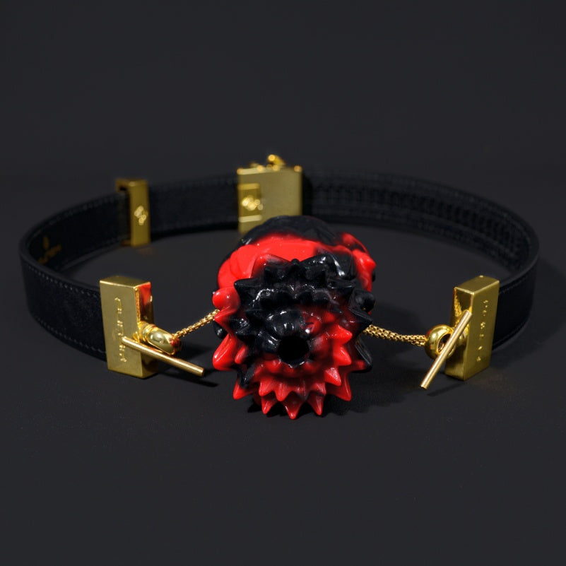 Kit de bondage avec boule bâillon Pineapple Bloom – Plug en silicone rouge et noir pour jouets sexuels coquins et jeux oraux