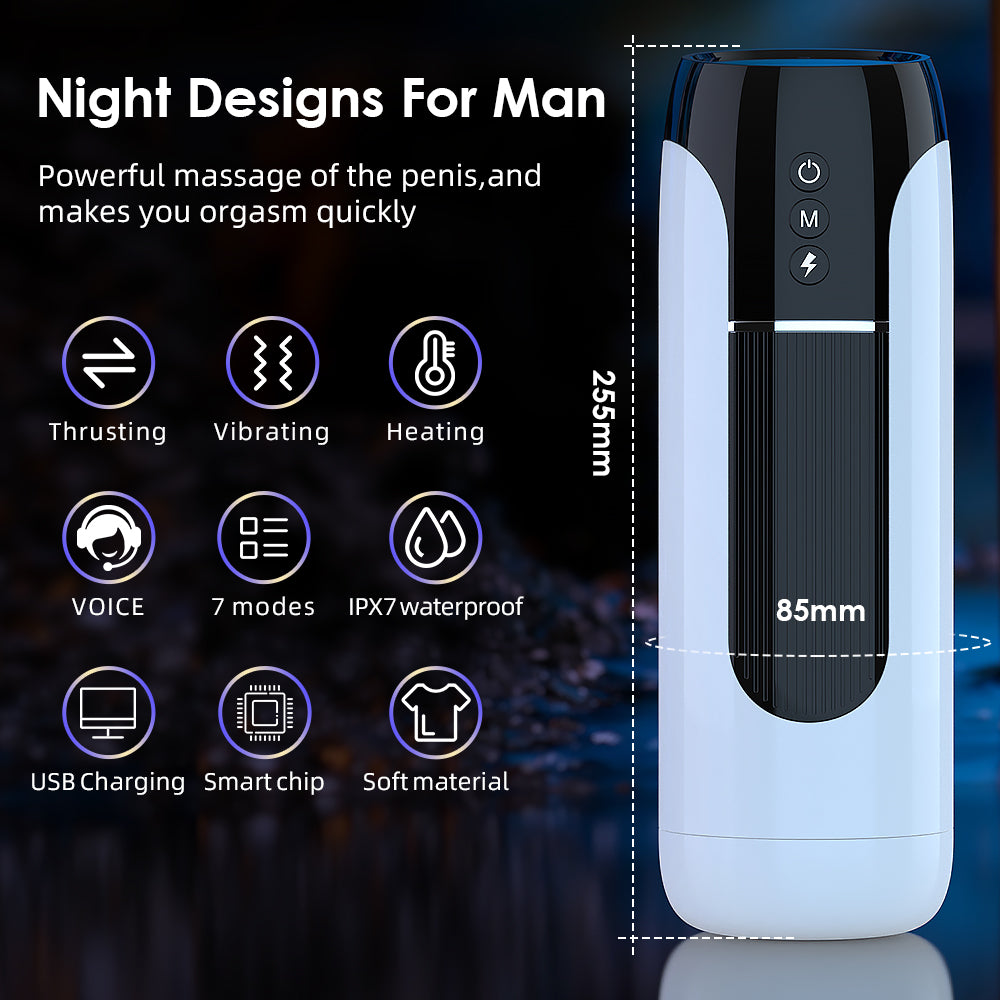 Masturbateur masculin pour adulte avec fellation - Machine de masturbation automatique à succion et poussée du pénis