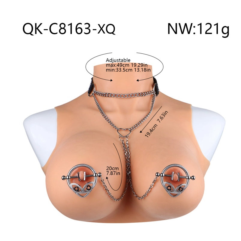 Ensemble de pinces à tétons en métal avec sangles - Stimulation des zones sensibles féminines - Jouets BDSM