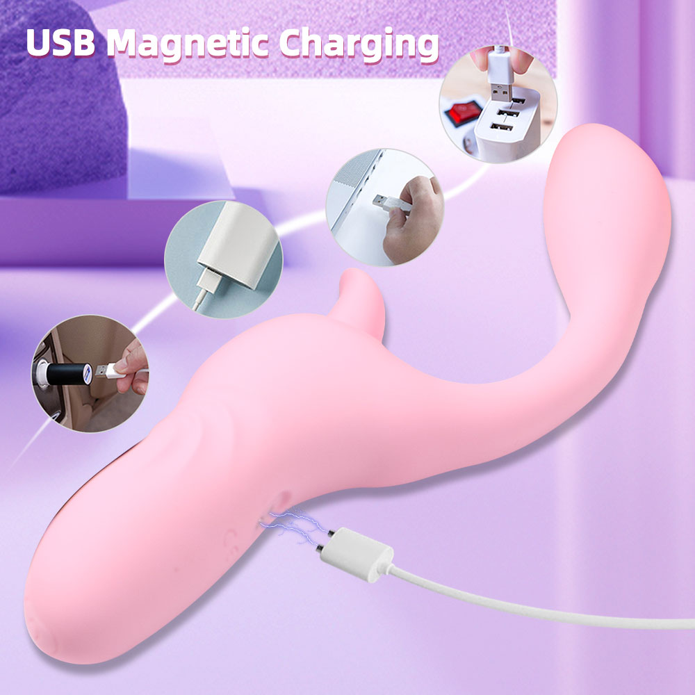 Finger Anal Dildo G Spot Vibrator Tongue Clit Stimulator - Handheld LED Panel Silicone Sex Toy for Women