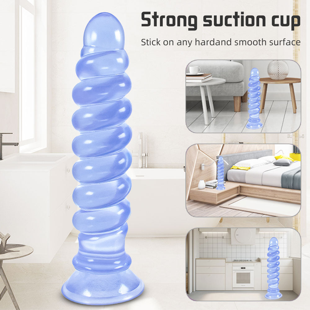 9 inch Exotic Dildo Spiral Anal Butt Plug - Fantasy Vaginal Women Masturbation Sex Toys