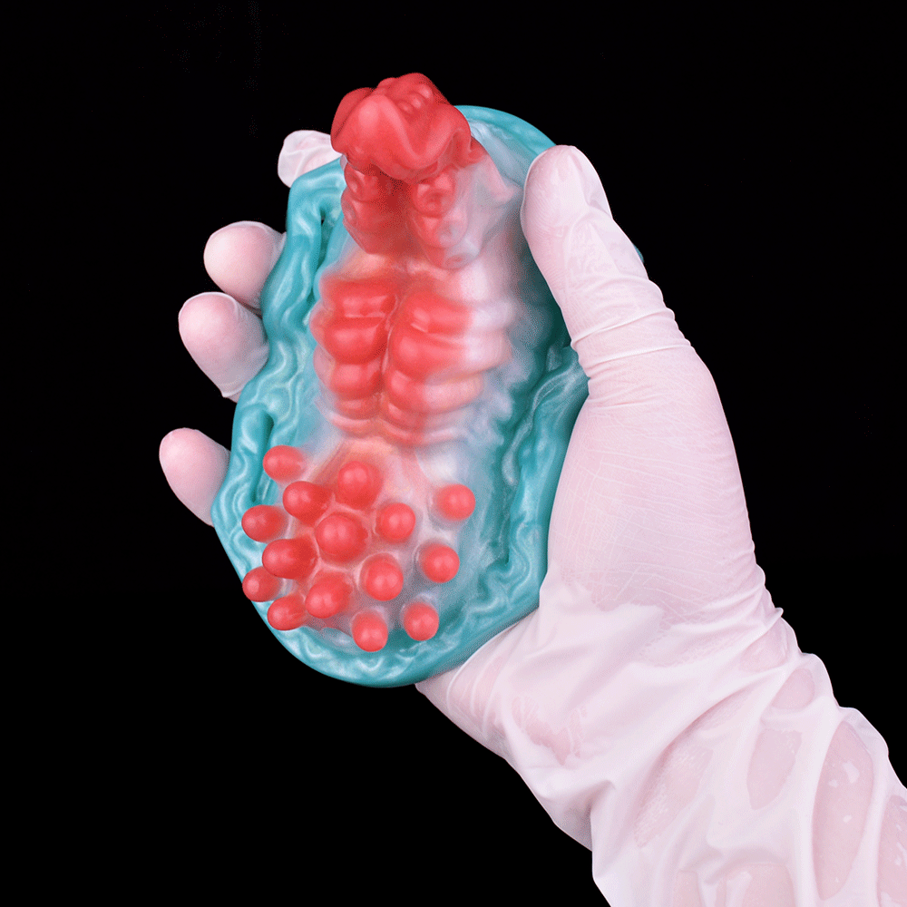 Godemichet sexuel lumineux en forme de dragon - Masturbateur vaginal anal à télécommande avec nœuds vibrants