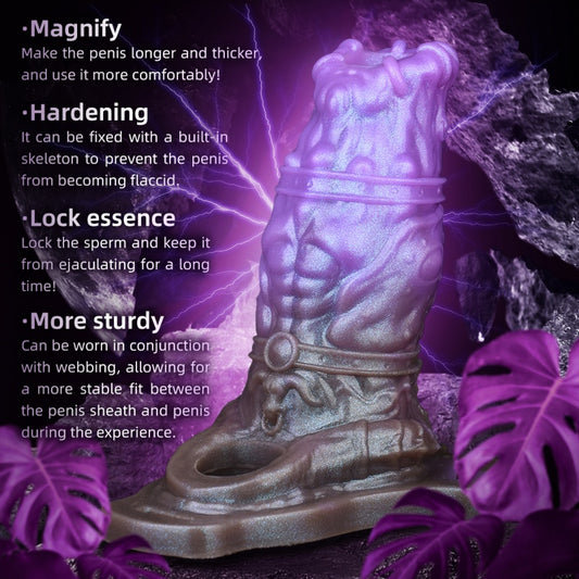 Purple Silicone Fantasie Penis Sleeve – 5-Inch Penis Extender for Dual-Sensory Escalation