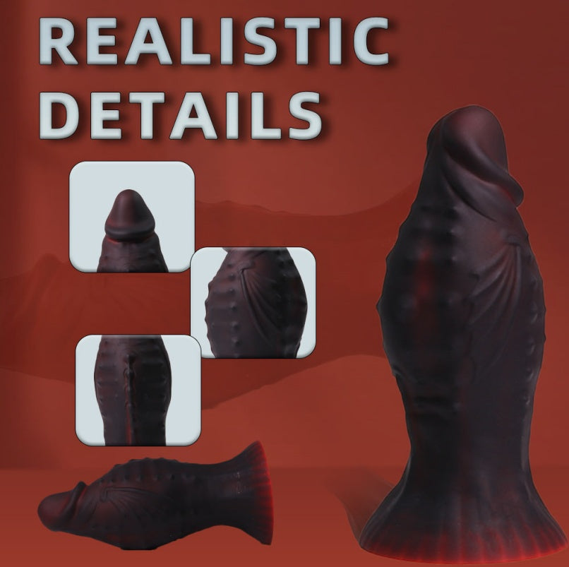 Gode géant en silicone noir réaliste pour stimulation anale et vaginale