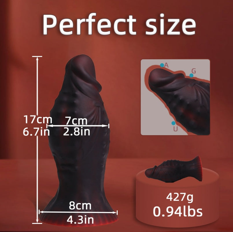 Gode géant en silicone noir réaliste pour stimulation anale et vaginale