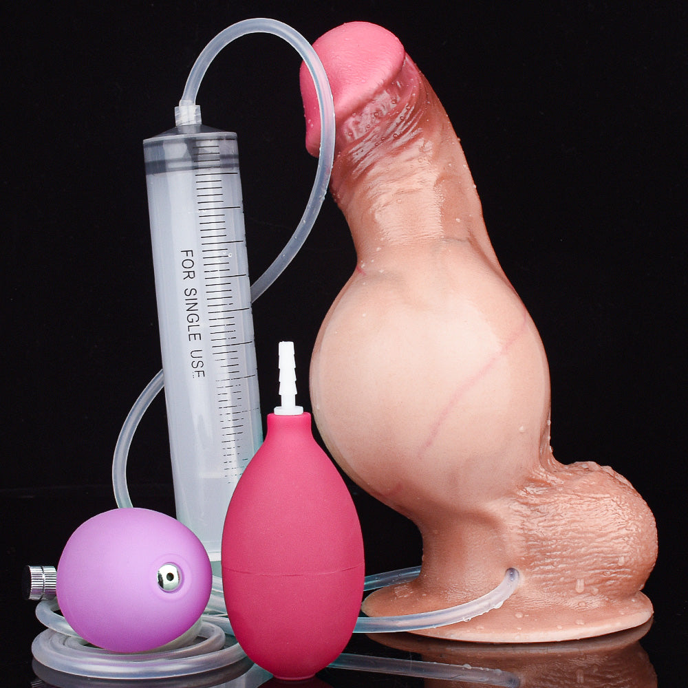Realistischer aufblasbarer Squirting-Dildo – Intensive Fülle für Frauen, die masturbieren, Sexspielzeug aus Silikon