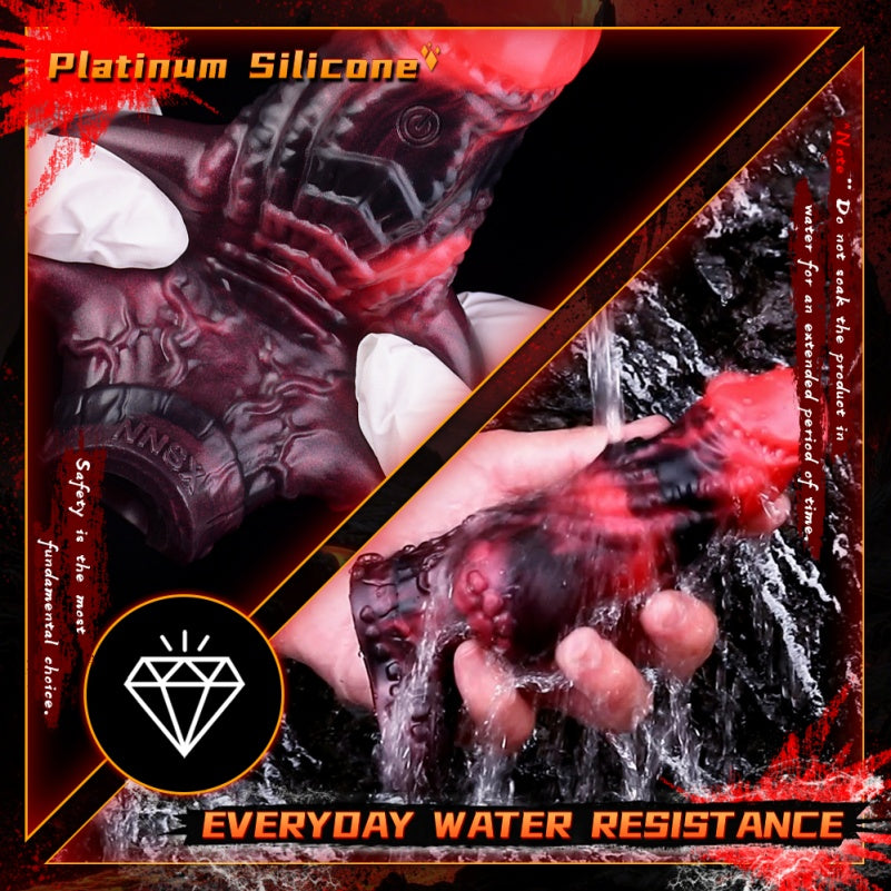 Fantasy Silicone Vibrating Penis Sleeve – 6-Inch Monsterdildo Design for Men Gay Pegging