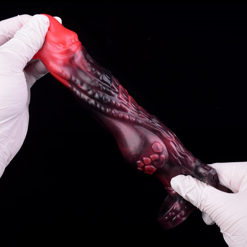 Fantasy Silicone Vibrating Penis Sleeve – 6-Inch Monsterdildo Design for Men Gay Pegging