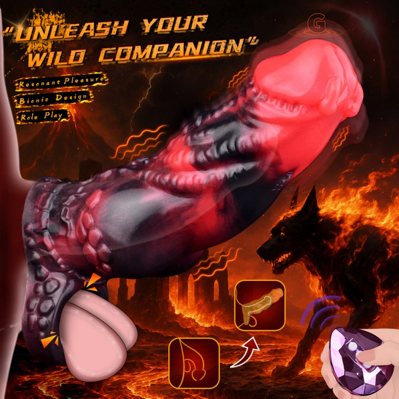 Fantasy Silicone Vibrating Penis Sleeve – 6-Inch Monsterdildo Design for Men Gay Pegging