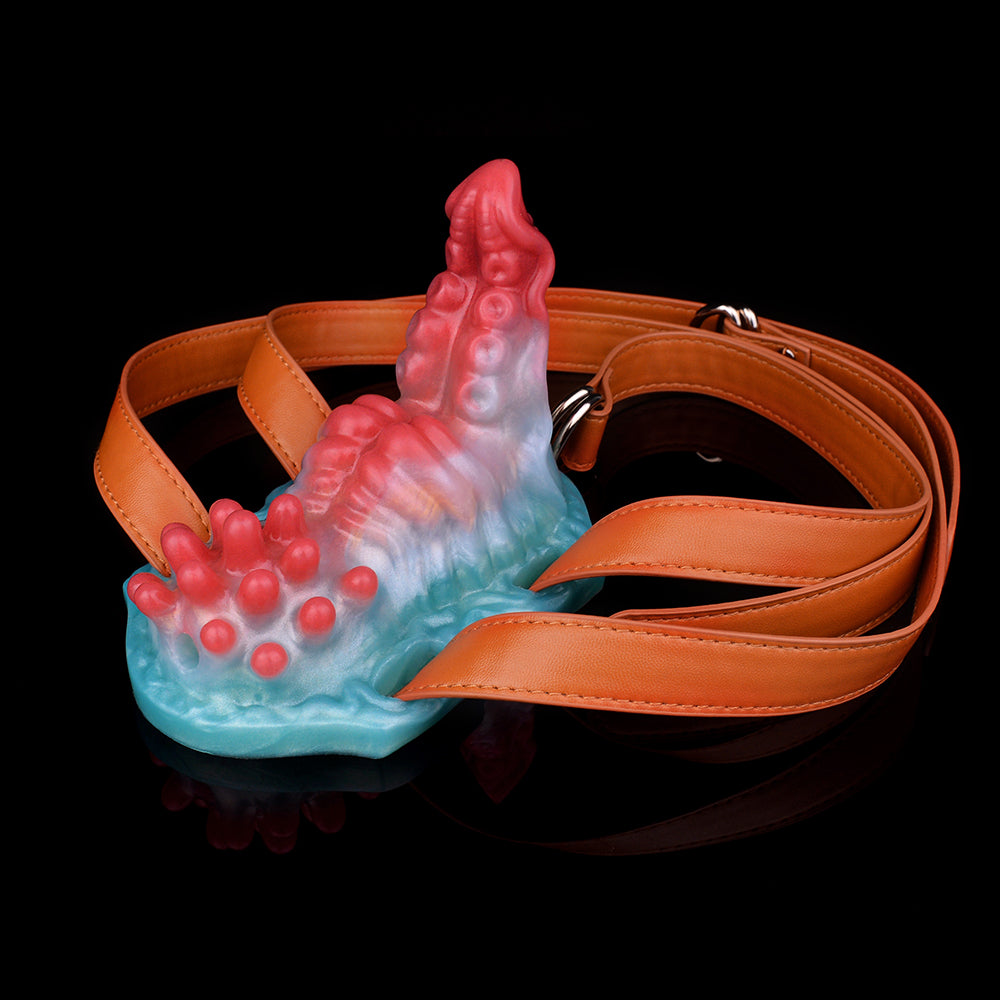 Godemichet sexuel lumineux en forme de dragon - Masturbateur vaginal anal à télécommande avec nœuds vibrants