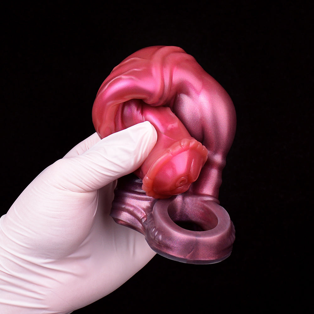 Fantasy Horsedildo Penishülle - Cockring Verzögerung Ejakulation Extender Sexspielzeug für Männer