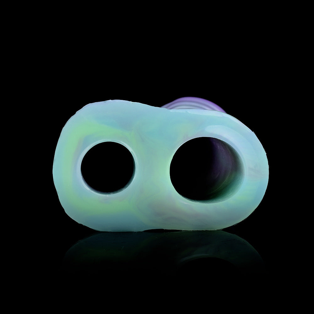 Leuchtende Monsterdildo-Penishülle - Biest-Penisring-Vergrößerer-Kondom-Pärchen-Sexspielzeug