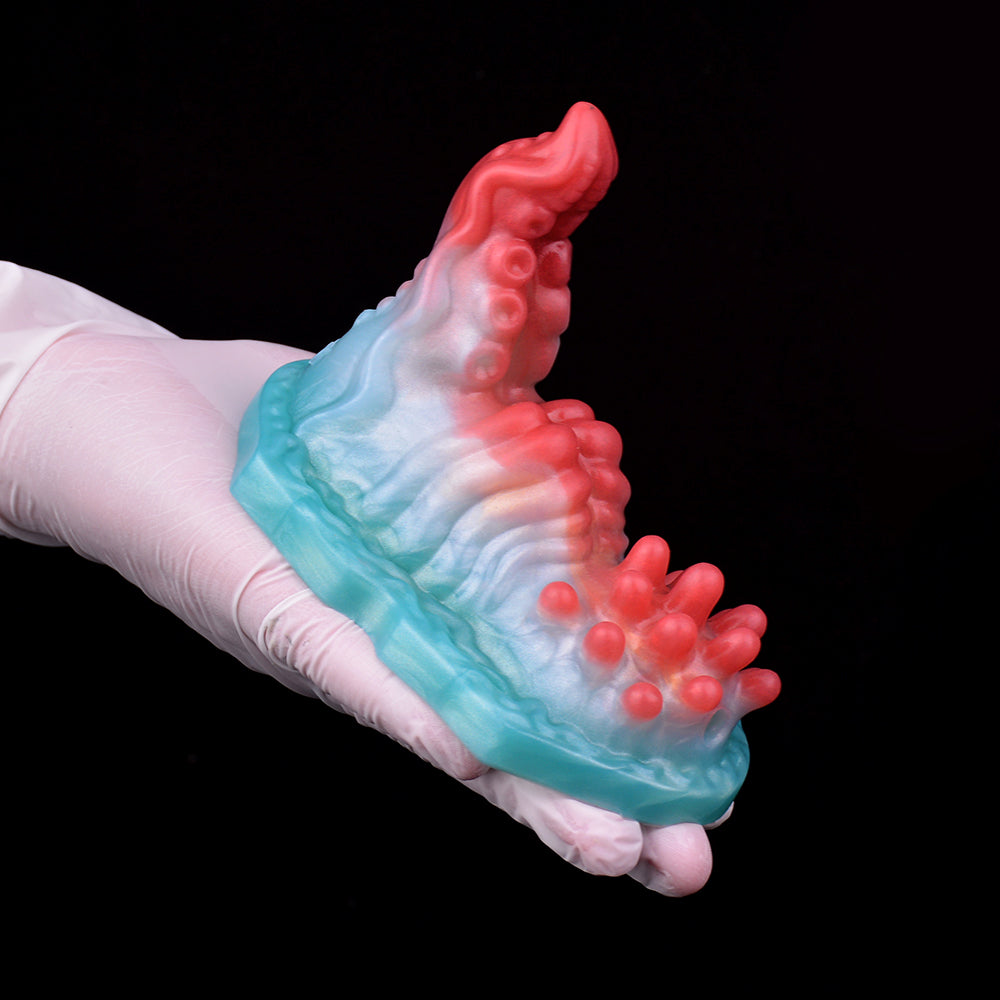 Godemichet sexuel lumineux en forme de dragon - Masturbateur vaginal anal à télécommande avec nœuds vibrants