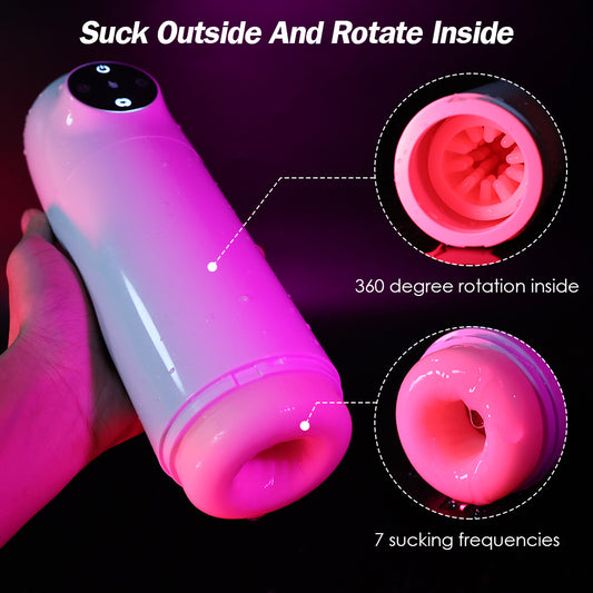 Automatic Sucking Rotating Penis Masturbation Cup - Blowjob Male Masturbator Sex Toys for Men