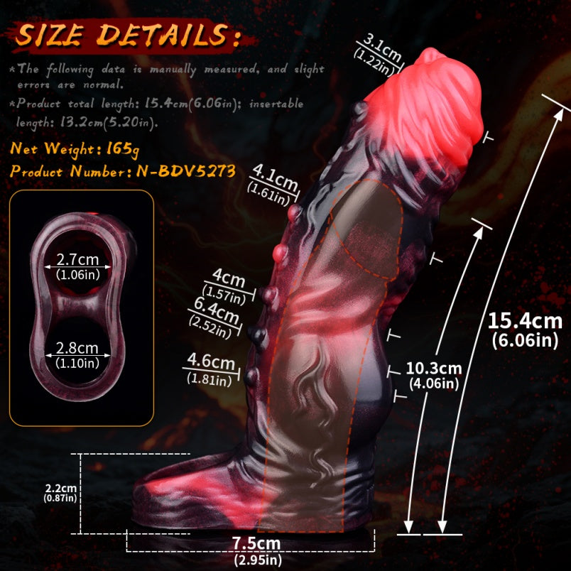 Vibrating Penis Sleeve 6-inch Cock Extender – Remote Control Fantasy Male Enhancer