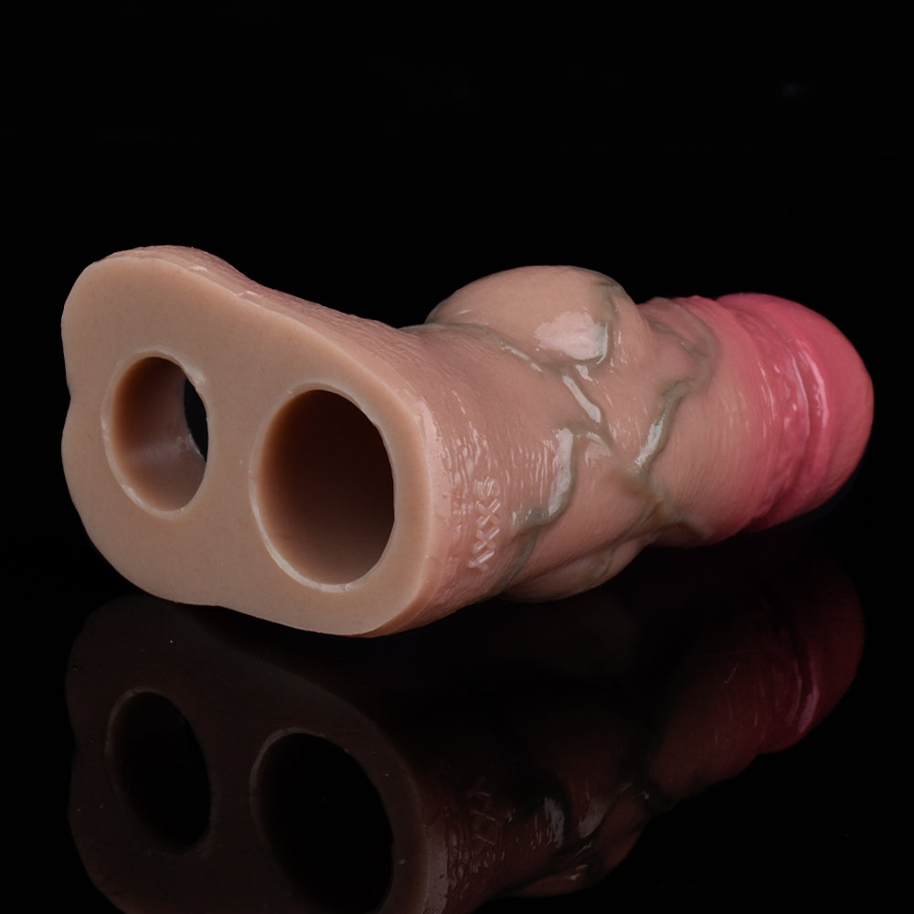 Gode noué avec manchon de coq, jouet sexuel pour homme – Extension de pénis réaliste, cockring, entraîneur d'éjaculation