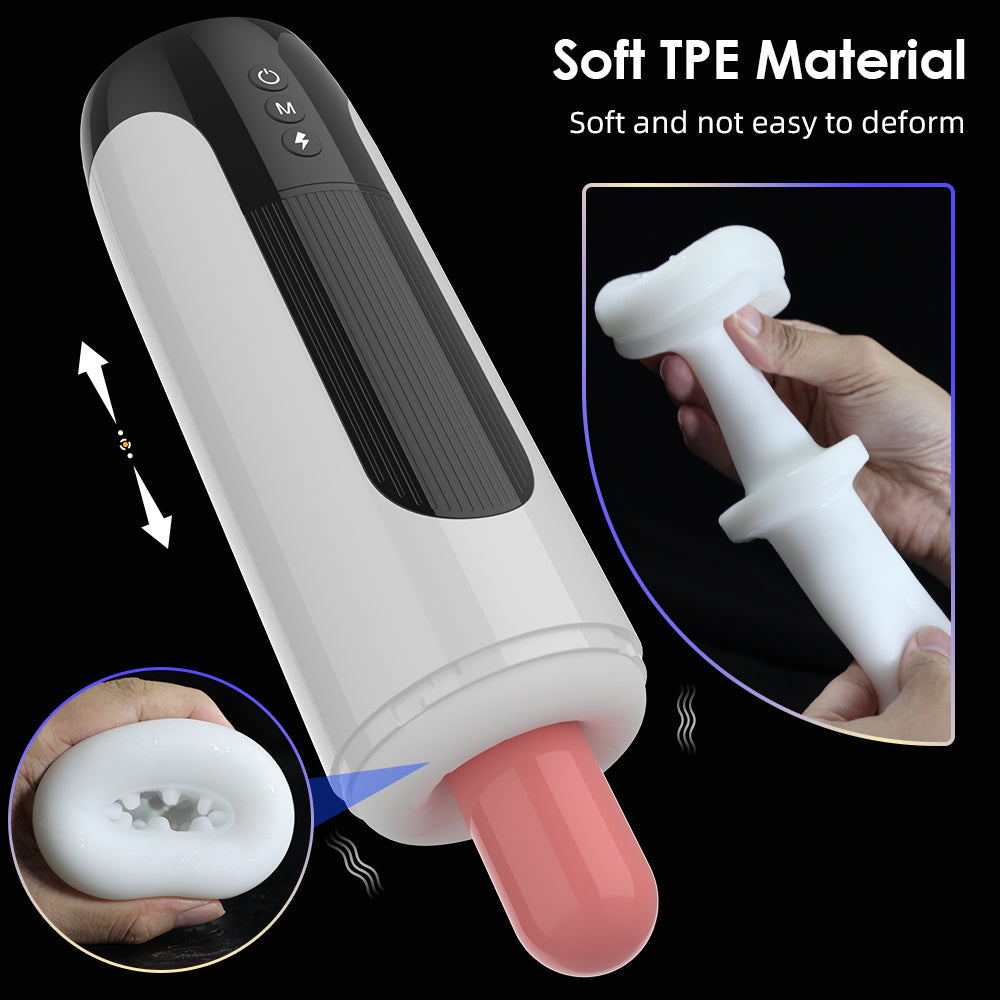 Masturbateur masculin pour adulte avec fellation - Machine de masturbation automatique à succion et poussée du pénis