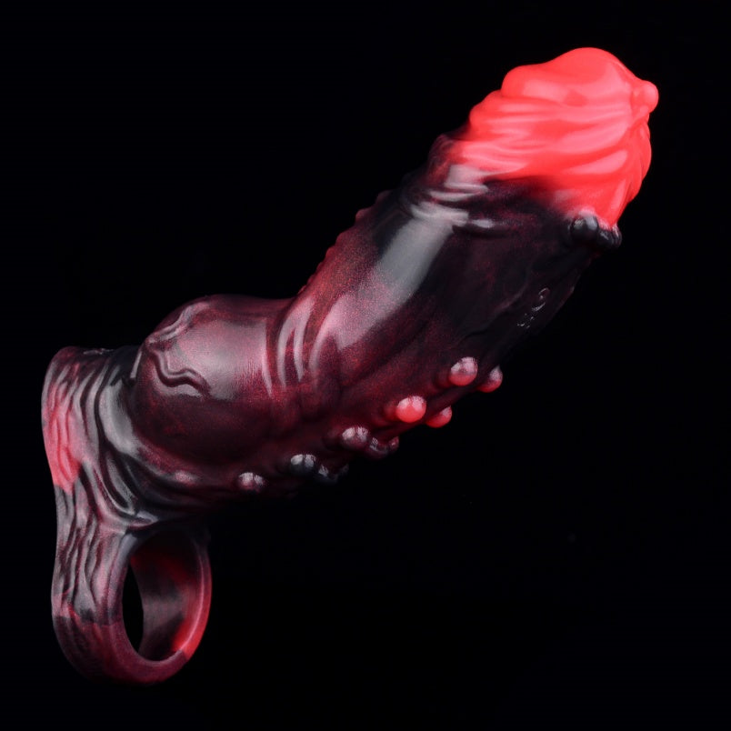 Vibrating Penis Sleeve 6-inch Cock Extender – Remote Control Fantasy Male Enhancer