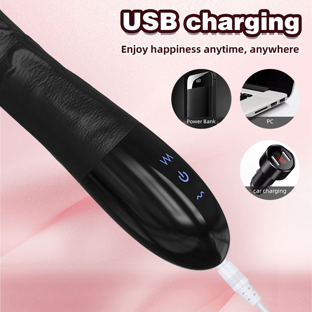 Realistic Glan Black Dildo G Spot Vibrator - Vibrating Panties Anal Dildo Sex Toys for Women