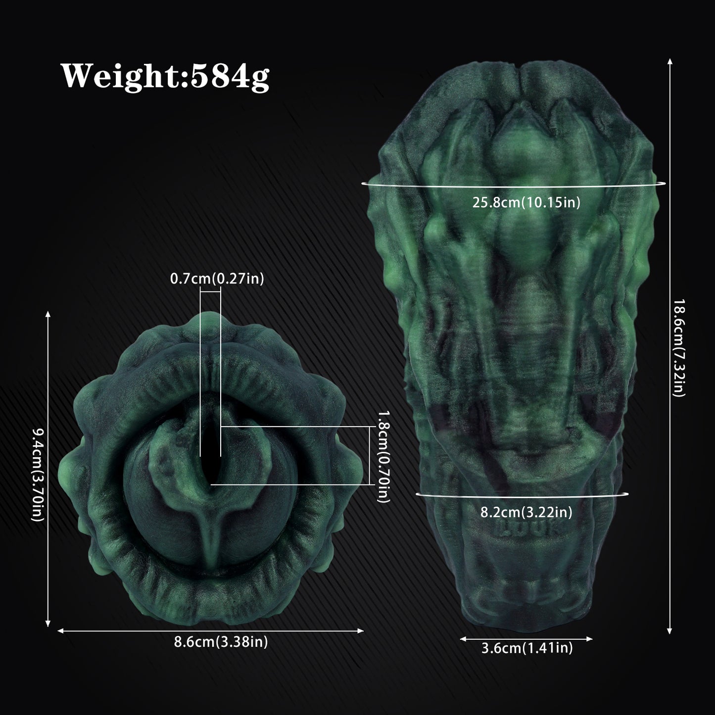 Mutant Flesh Pocket Pussy – Keratinised Creature Stroker | Platinum Silicone Fantasy Masturbator