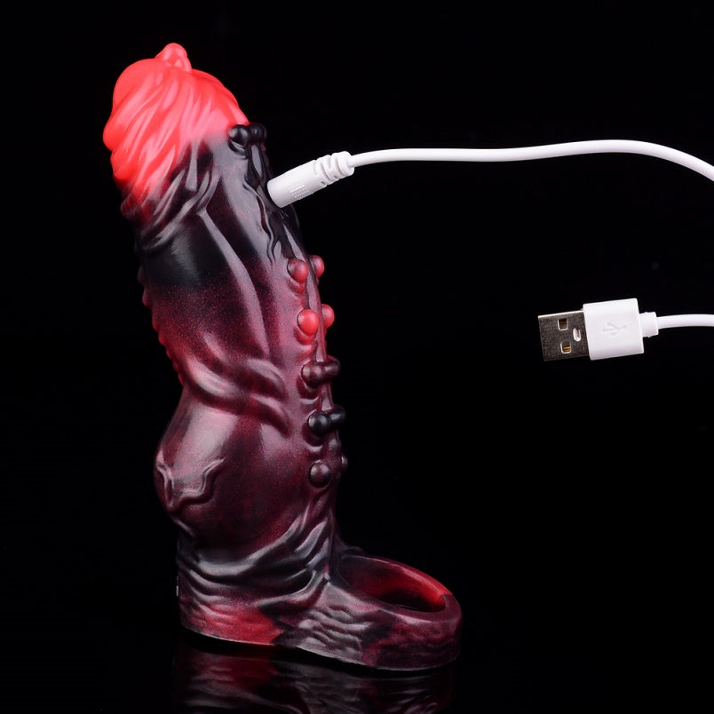 Vibrating Penis Sleeve 6-inch Cock Extender – Remote Control Fantasy Male Enhancer