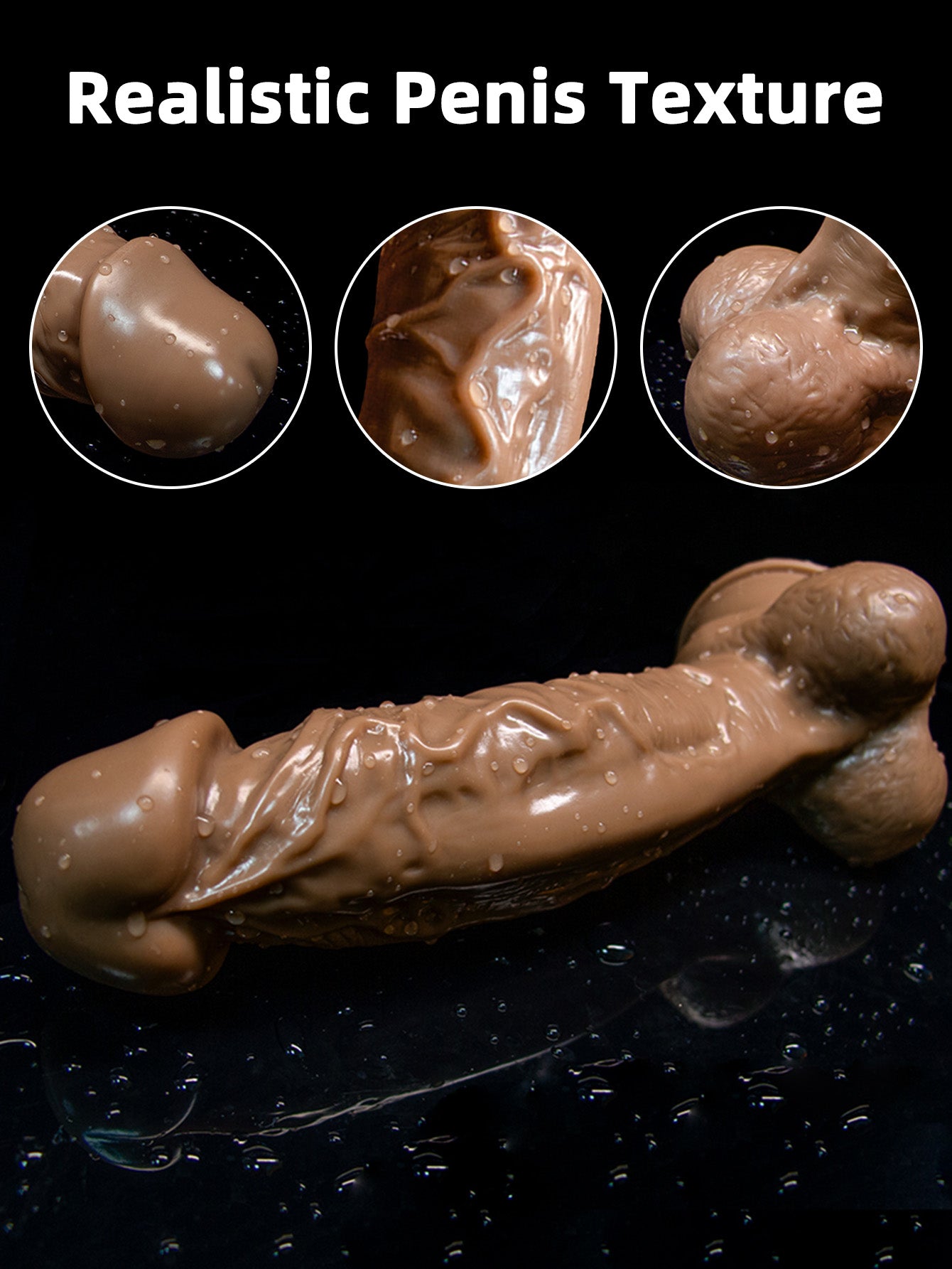 Realistic Ebony Anal Dildo Butt Plug - Lifelike Penis Suction Cup Sex Toys for Women