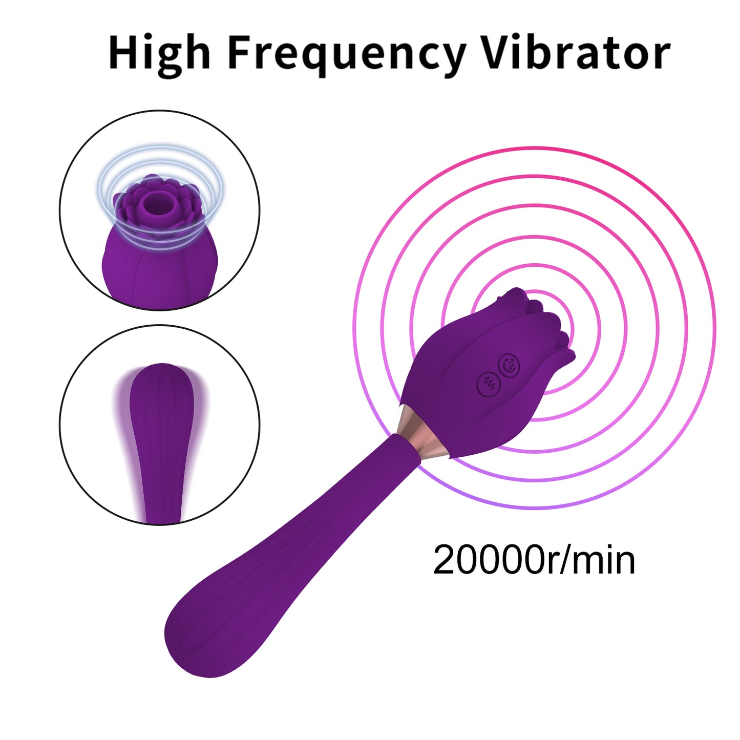 Rose Klitoris saugender G-Punkt-Vibrator – handgehaltener Nippelsauger für weibliche Sexspielzeuge