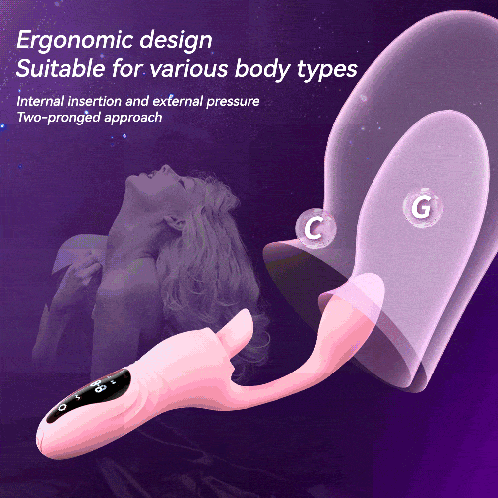 Finger Anal Dildo G Spot Vibrator Tongue Clit Stimulator - Handheld LED Panel Silicone Sex Toy for Women