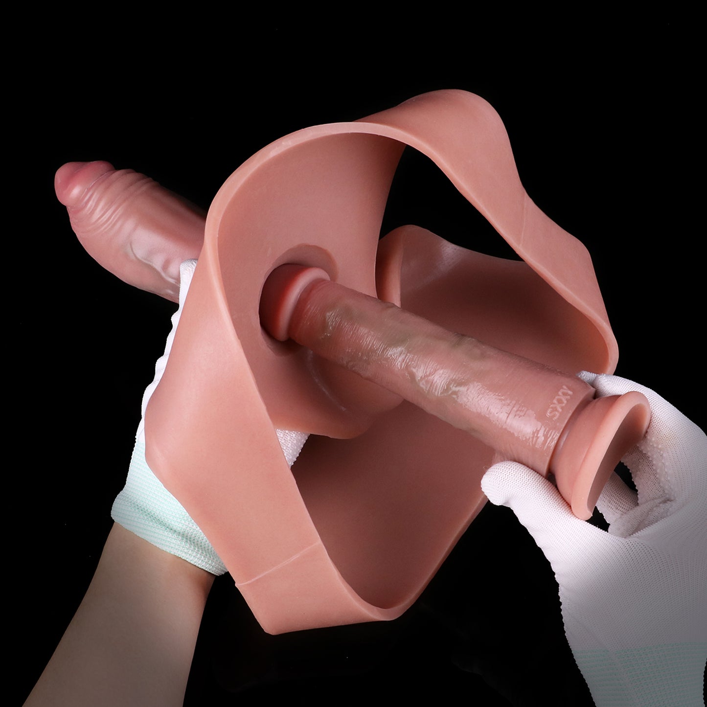 Realistic Bareskin Male Hollow Dildo Underwear - Small Glan Big Thick Penis Sleeve Extender Pant