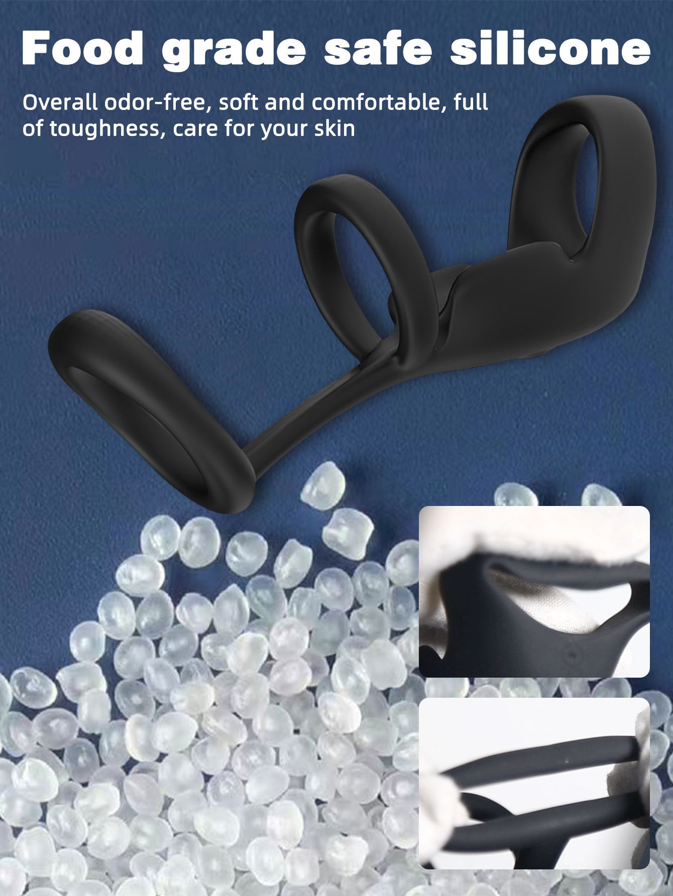 Anneaux péniens vibrants télécommandés - Les anneaux de pénis triples retardent l'éjaculation Couple Sex Toy