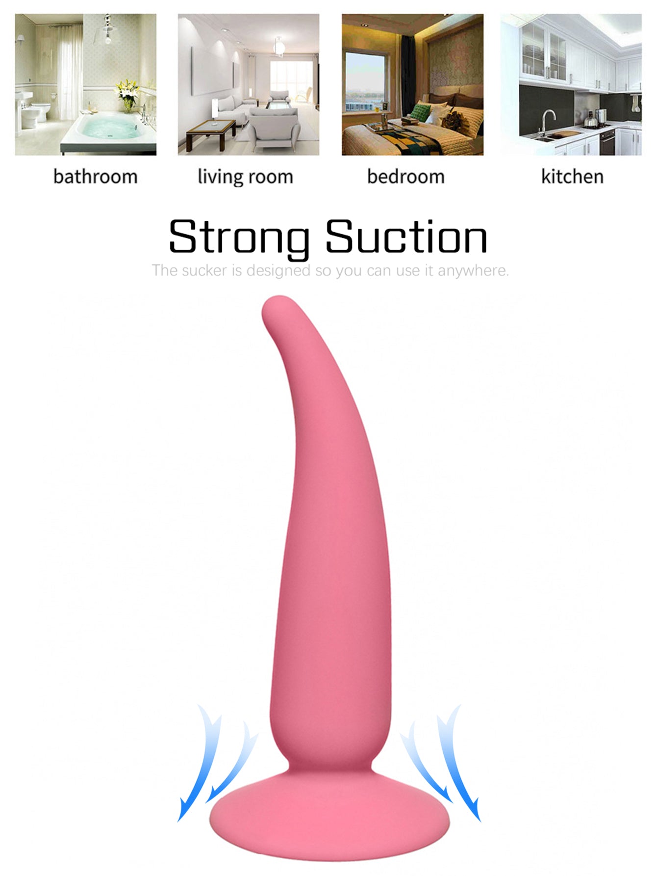 Plug Anal Gode Ventouse - Stimulateur Vaginal en Silicone Souple Jouets pour Adultes pour Unisexe