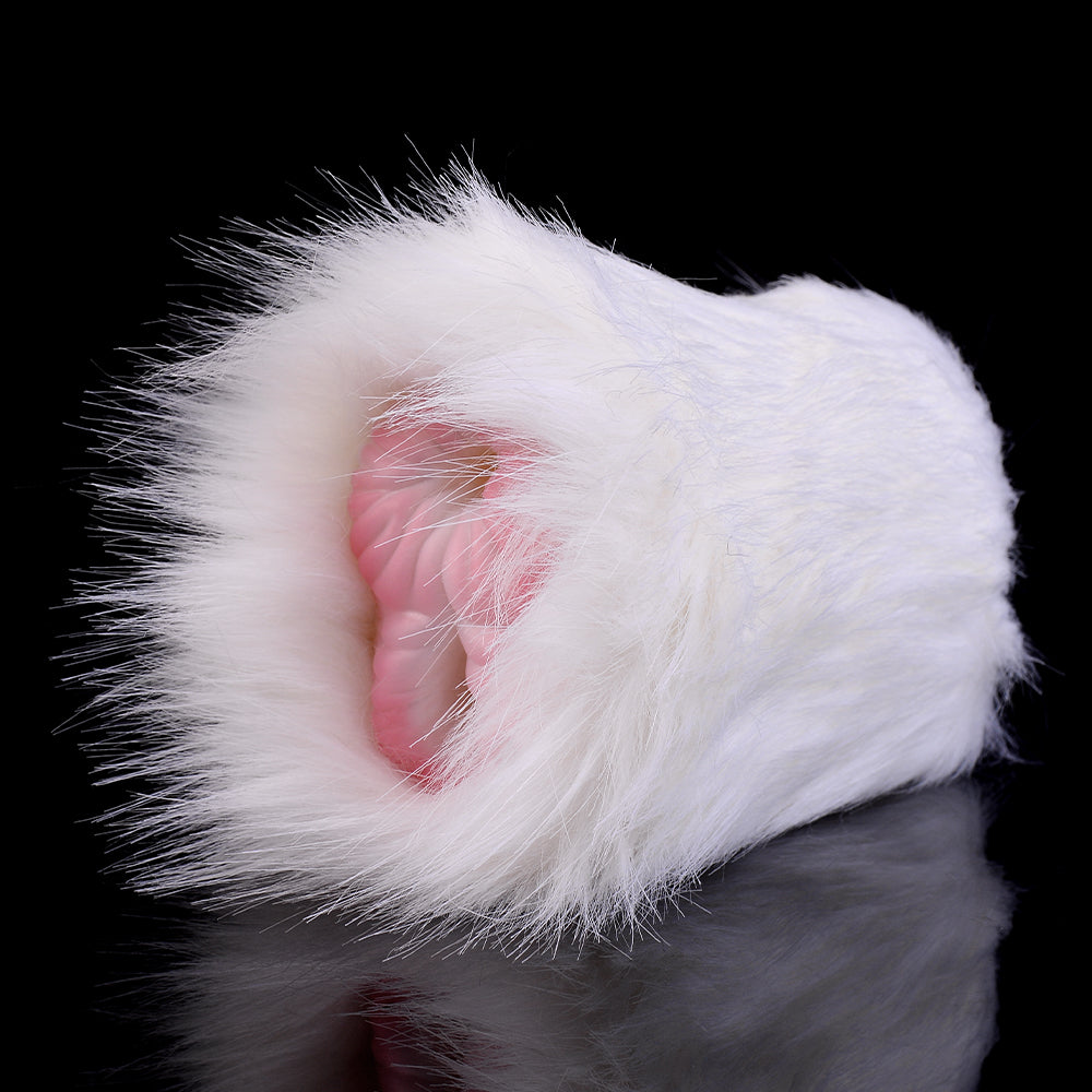 Pelzige Sexpuppe mit Merinoschaf-Taschenmuschi – Penis-Masturbator mit weißem Fell und Tiermuschis